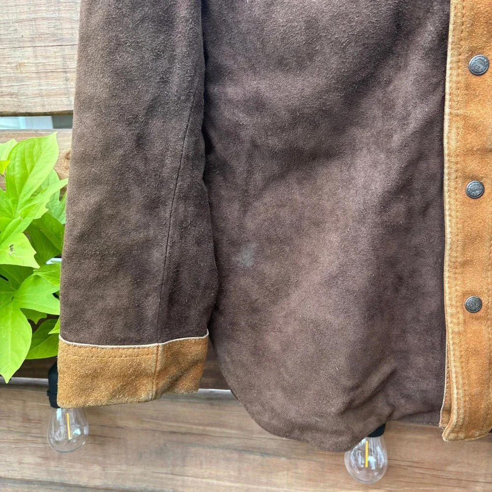 Quintal Suede Western Jacket Mens 40 Brown Tan Vintage Cowboy Scalloped Yoke